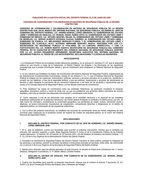 Convenio De Coordinaci N Y Colaboraci N En Materia