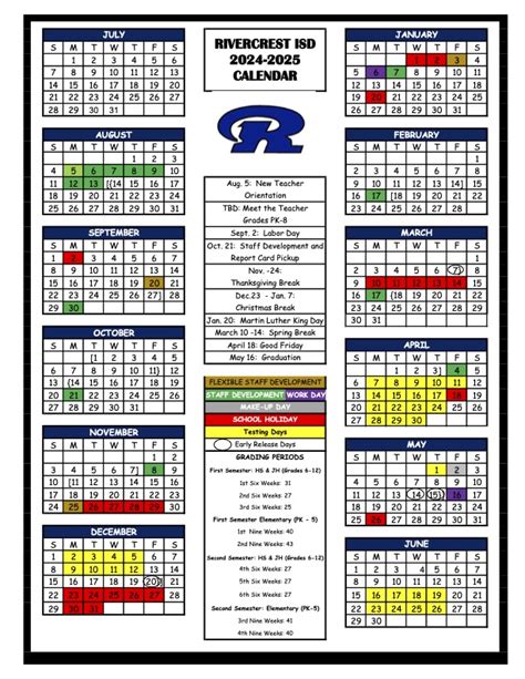 2024 25 School Calendar Rivercrest Isd