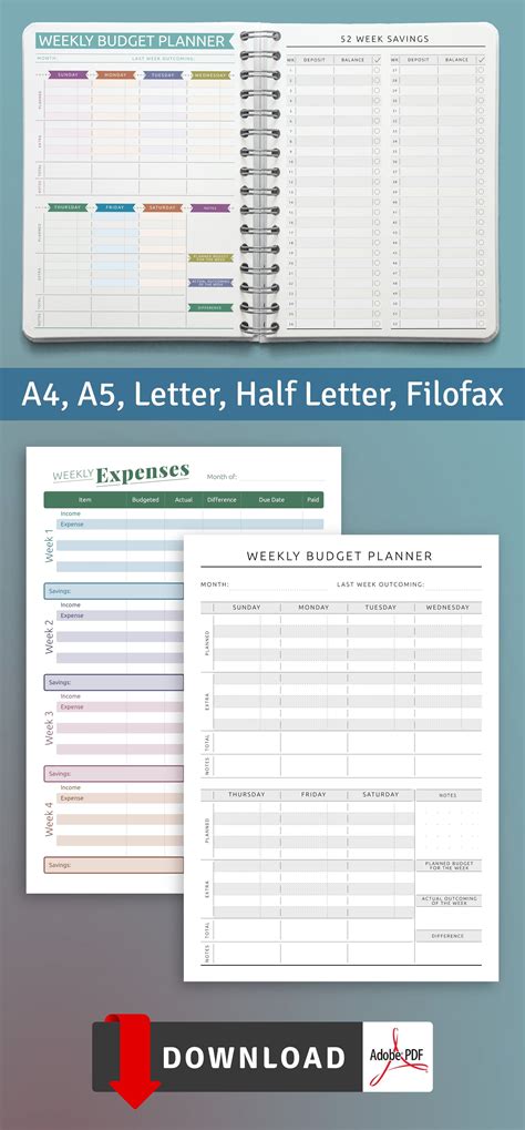 Organize Everything With Money Journal Template | Weekly budget planner ...