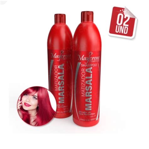 Kit Matizador Marsala Maycrene Shampoo Condicionador 2 X 500ml