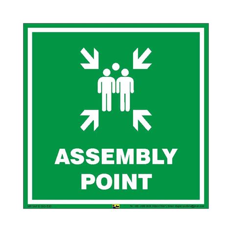 Mr Safe Assembly Point Sign Pvc Sticker 8 Inch X 8 Inch Office Products