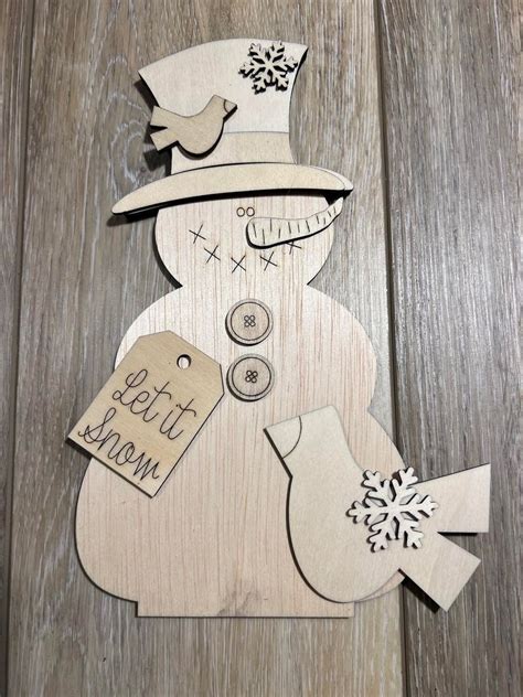 Unfinished Standing Snowman Wood Standing Snowman Snowman Blank Unfinished Wood Standing