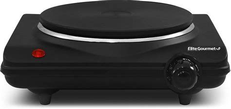 Elite Gourmet ESB 301BF Countertop Single Cast Iron Burner 1000 Watts Electric Hot Plate