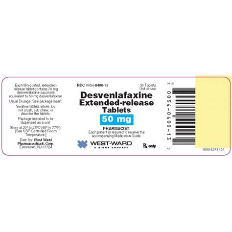 DESVENLAFAXINE ER 50MG - RX Products