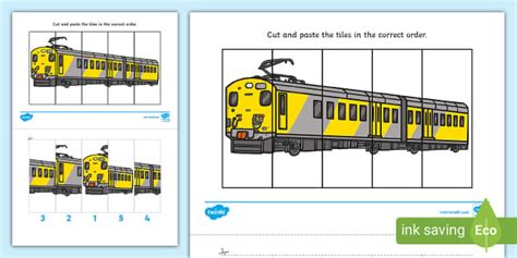 Train Puzzle Strips Activity Sheet L Enseignant A Fait