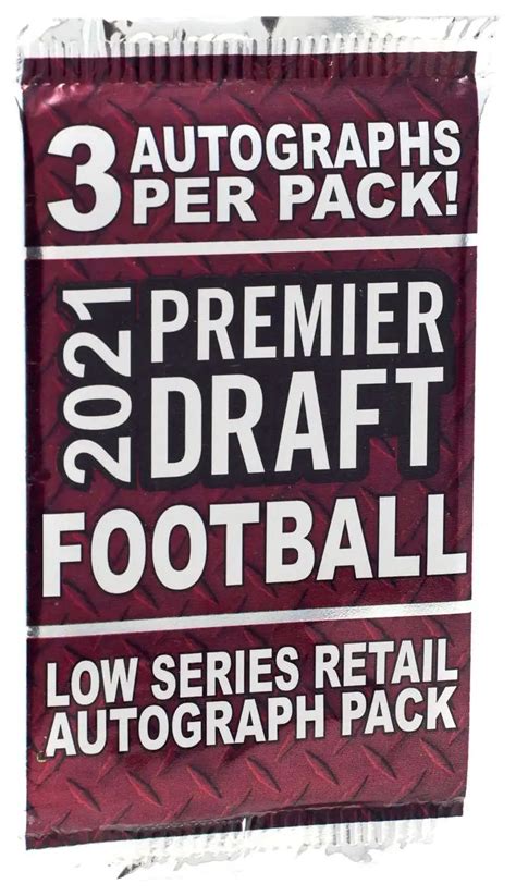 NFL 2021 Premier Draft Low Series Football Trading Card Pack 3 Autographs Sage Collectibles - ToyWiz