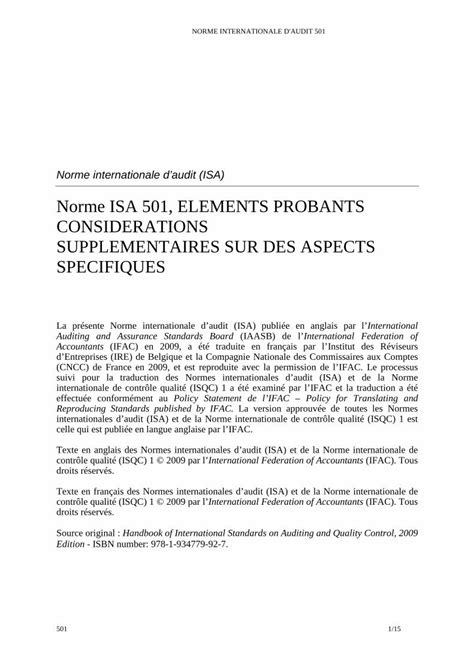 Pdf Norme Internationale Daudit Isa Norme Internationale D Audit