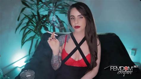 Femdom Empire Smoking In Red Bra Hardcore Dominatrix Video