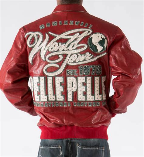 Pelle Pelle World Tour Est Red Leather Jacket Maker Of Jacket