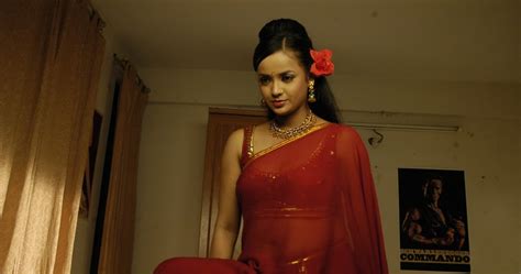 Tanu Roy Red Transparent Saree Hot Saree Pics