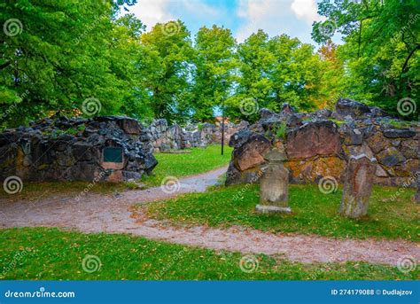 The Ruins Of The Church Of The Holy Trinity In Rauma Finland Stock