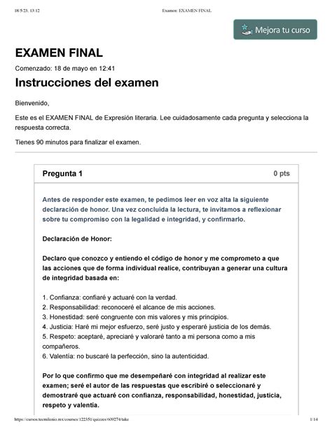 Examen Examen Final Literatura EXAMEN FINAL Comenzado 18 De Mayo En