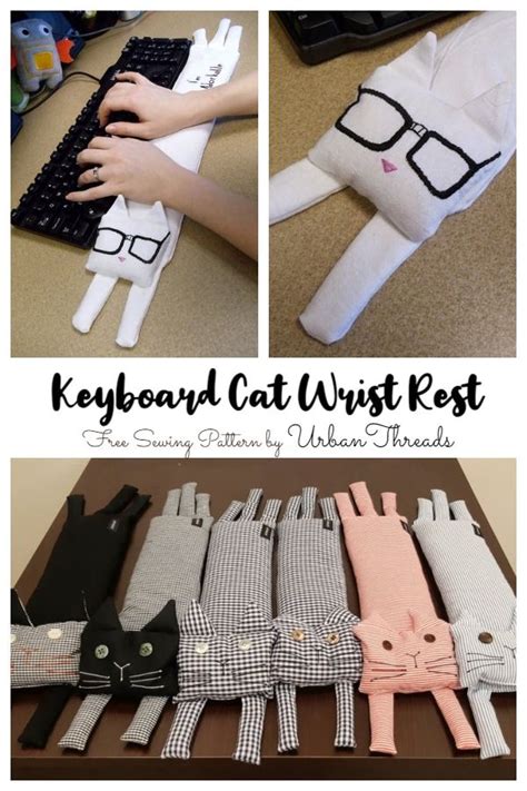 Diy Fabric Keyboard Cat Wrist Rest Free Sewing Pattern Fabric Art Diy