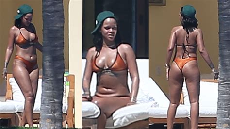 Rihanna Se Pase En Sexy Bikini Naranja Durante Sus Vacaciones En M Xico Fotos Telemundo