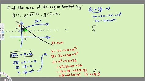 Area Of A Region Bounded By 3 Curves Integral Calculus YouTube