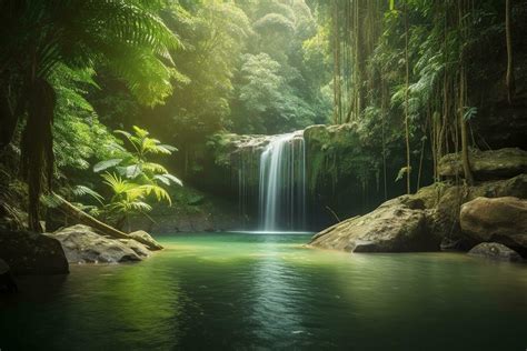 waterfall in a tropical jungle 24393934 Stock Photo at Vecteezy