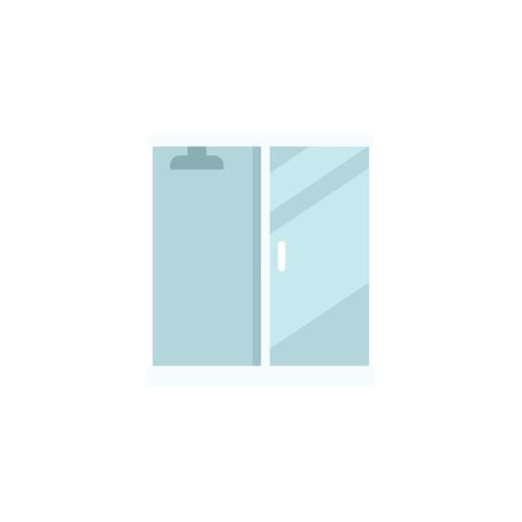 Room Shower Cabin Icon Flat Vector Stall Glass Vector Art At