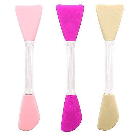 Pincel espátula duo de silicone para máscara de argila e máscara