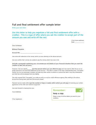 Free 10 Settlement Offer Letter Samples In Pdf Ms Word