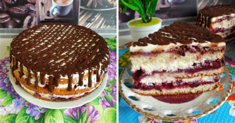 Рецепт домашнего бисквитного торта: ягодный взрыв со вкусом маскарпоне ...