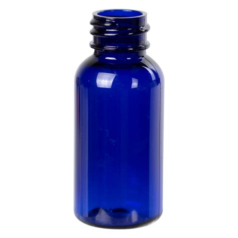 Oz Cobalt Blue Pet Traditional Boston Round Bottle With