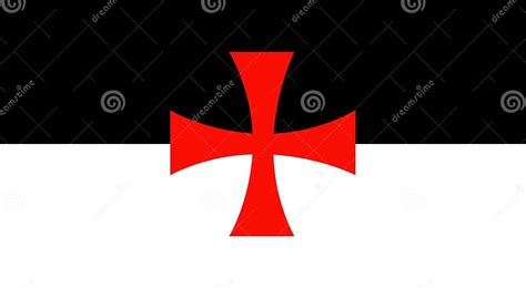 Knights Templar Battle Flag, Templar Cross Stock Illustration ...