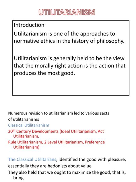 Utilitarianism and Kantian | Utilitarianism | Philosophical Theories