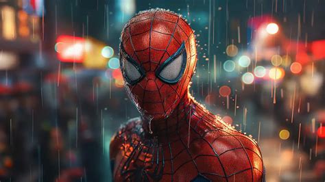 SpiderMan in the Rain wallpaper 4K HD free download for PC laptop and ...