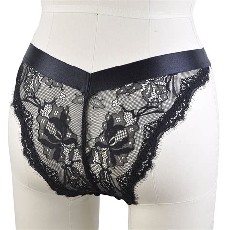 Women Hot Sexy Transparent See Through Embroidery Lace Bra And Panty