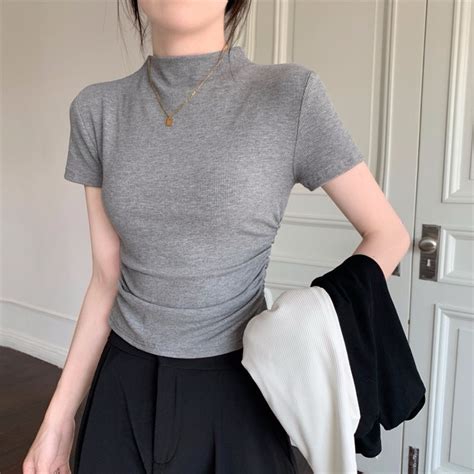 ÁO THUN CROPTOP CỔ LỌ GÂN TĂM LẠNH KHÔNG DÃO KHÔNG XÙ CỰC HOT LN113 Shopee Việt Nam