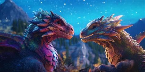 Premium AI Image There Are Two Dragon Like Creatures Facing Each