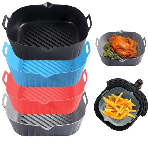 Forro De Silicone Antiaderente Pote Reutiliz Vel Air Fryer Assadeira