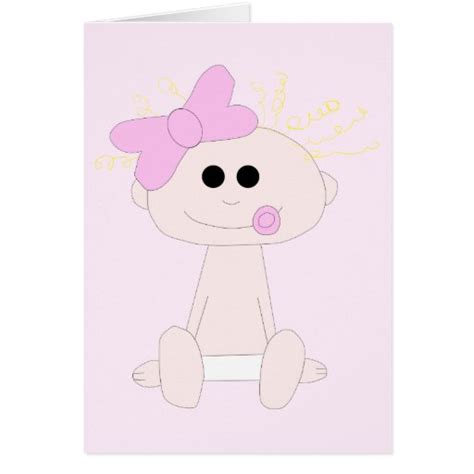 Baby Girl Card Template | Zazzle