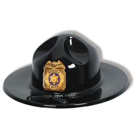 Black Plastic Trooper Hat Adult Fits Most Police Costume Prop Party