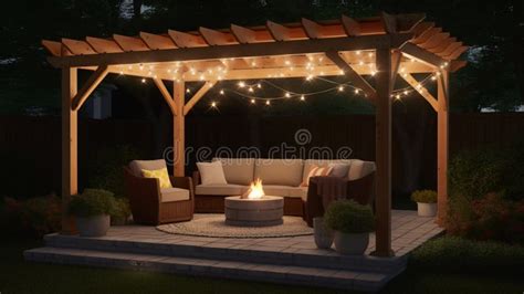 Relaxing Retreat Cozy Backyard With Fire Pit And Pergola Seating