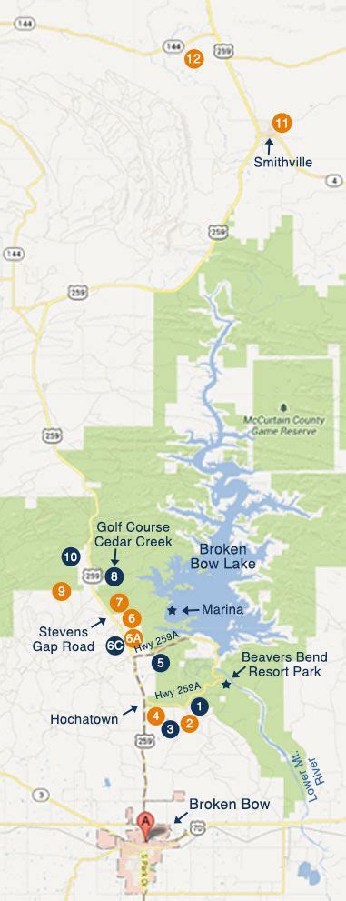 Beavers Bend State Park Cabins Map Map Broken Bow Cabin Oklahoma Ok ...