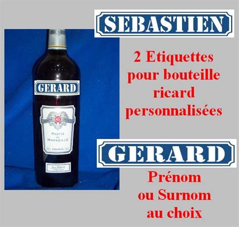 Etiquettes Pour Bouteille De Ricard Personnalis Es Pr Nom Ou Surnom