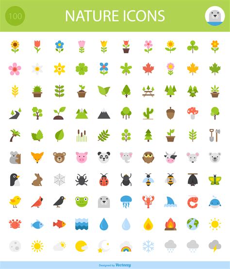 Free Download: 100 Nature Icons by Vecteezy | Webdesigner Depot