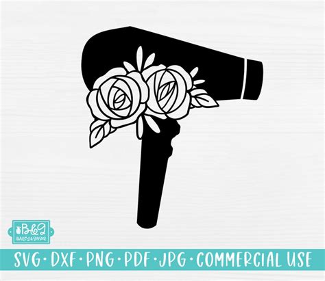 Hairdresser Svg Floral Hair Dryer Svg Cut File For Cricut Or Etsy