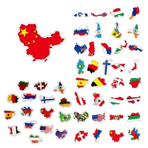 World Flag Stickers 50 Pcs Waterproof Luggage Decals Country Flag In ...