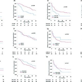 Survival Curves For Year Relapse Free Survival A Cii C Ldh E