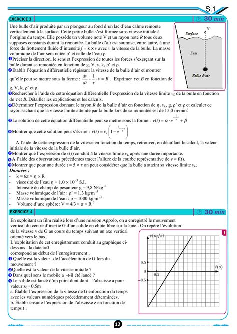 Chute Libre Verticale Dun Solide Exercices Non Corrig S Alloschool