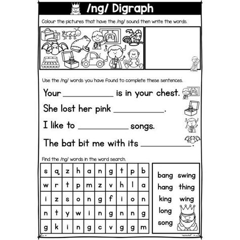 Phonics Digraph Ng Worksheet State Fonts Top Teacher