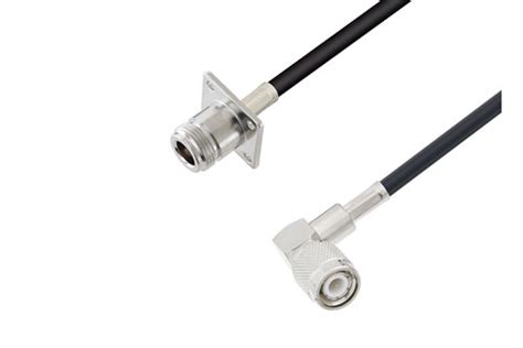 TNC Male Right Angle To N Female 4 Hole Flange Low Loss Cable Using LMR