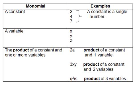 What is a Monomial?