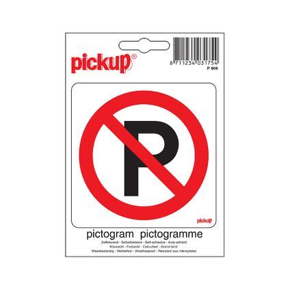 Pickup Sticker Verboden Te Parkeren 10x10cm