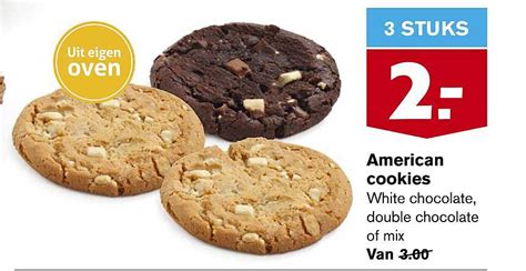 American Cookies White Chocolate Double Chocolate Of Mix Aanbieding