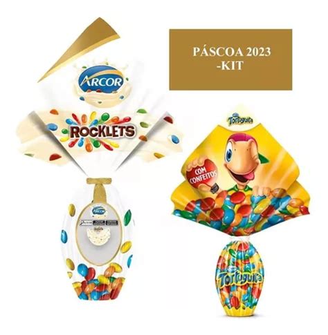 Kit Ovo De Páscoa Rocklets Ao Leite Tortuguita Confeitos