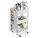 DESIGNA 3 Tier Metal Rolling Utility Cart With Handle Craft Art Carts