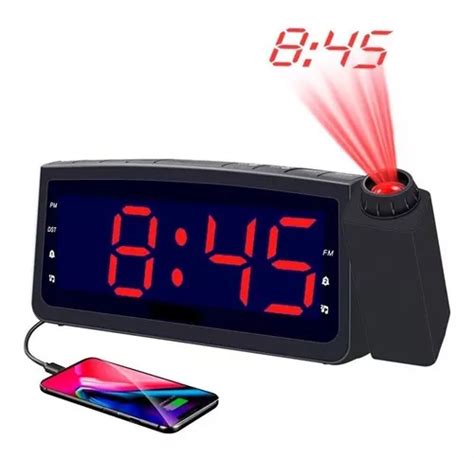 Reloj Despertador Digital Lelong Le Fm Usb E Pro Color Negro